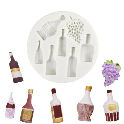 Wine Theme Silicone Mould. Cake Decorating