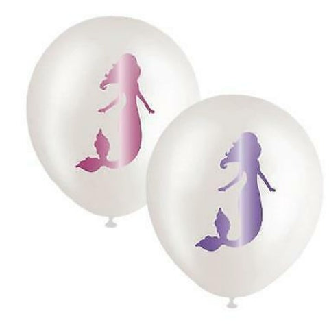 Mermaid Party Clear Printed Balloons - 10 Pack