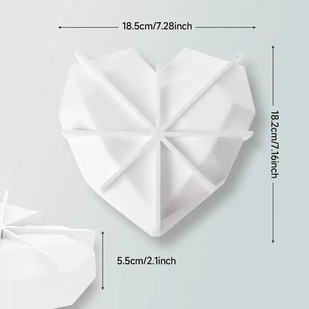 Large Geometric Heart Chocolate Mould - Silicone