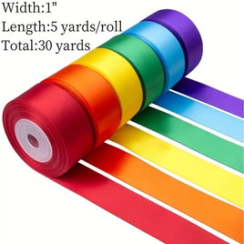 Bright Polyester Satin Ribbon. 1 Inch Wide. 4.5m Long
