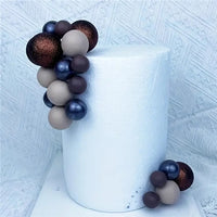 Bronze & Brown Ball Cake Decorations - Non Edible