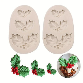 Holly Silicone Mould - 3 Size Cavities