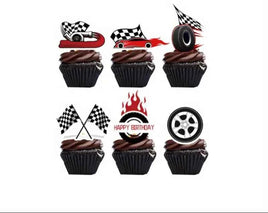 Race Car Theme Cupcake Picks x12