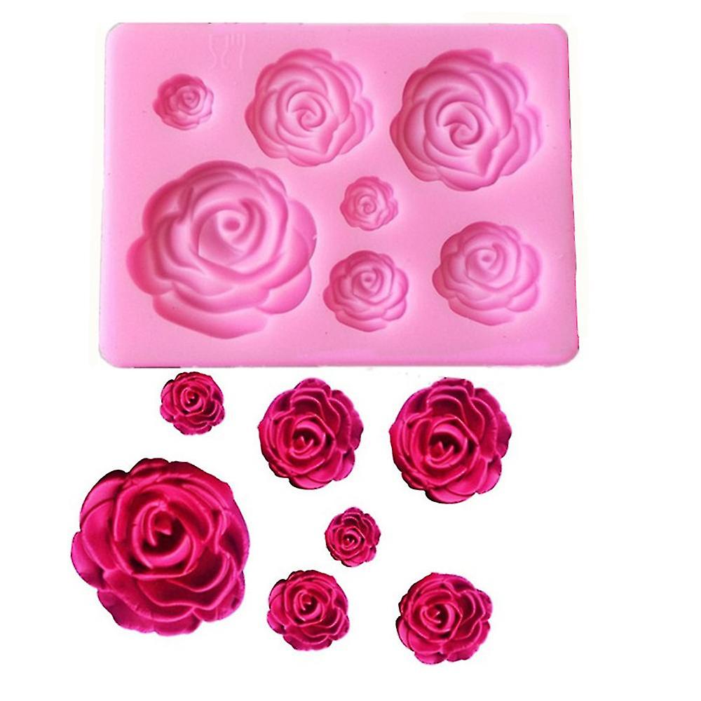 Assorted Rose Silicone Mould - 7 Cavity