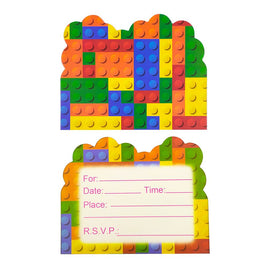 Lego Theme Party Invitations - Pack of 10