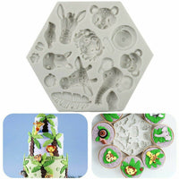 Cake Decorating Mini Safari Theme Silicone Mould