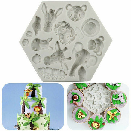 Cake Decorating Mini Safari Theme Silicone Mould