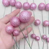 Pink Balls Cake Decorations
