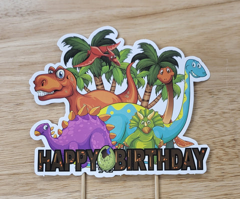 Dinosaur Theme Cardboard Cake Topper