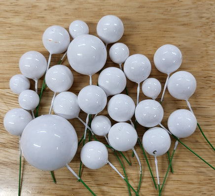 White Ball Cake Decorations - Non Edible
