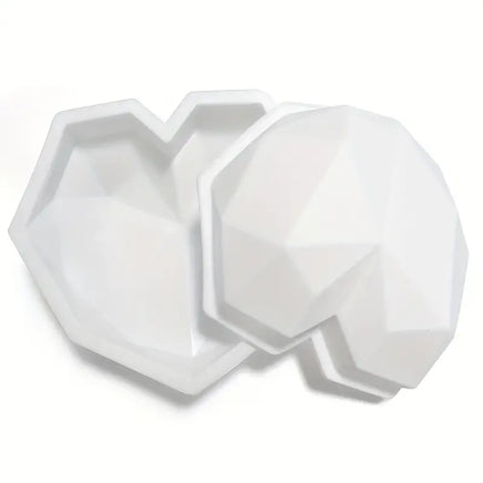 Large Geometric Heart Chocolate Mould - Silicone