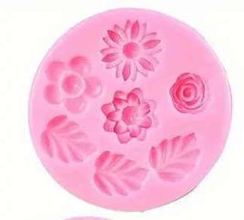 Flower & Leaf Silicone Mould - 7 Cavity