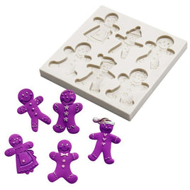 Mini Gingerbread Man Silicone Mould - 6 Cavity