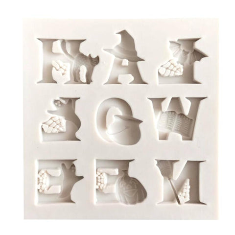 Halloween Themed Letters Silicone Mould