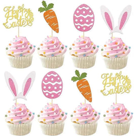 Easter Glitter Cupcake Picks x12