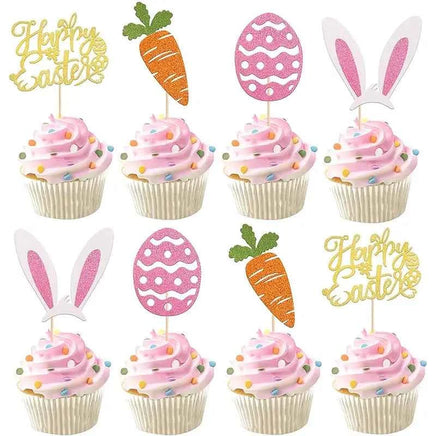 Easter Glitter Cupcake Picks x12