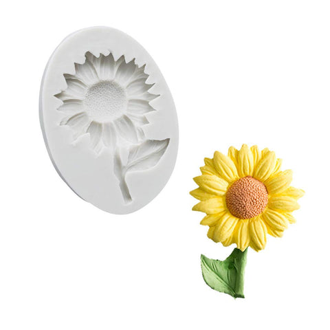 Sunflower With Stalk Silicone Mould