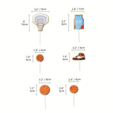 Basketball Theme Cake Topper Set - Card Stock 6 Piece