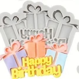 Happy Birthday Gift Boxes Silicone Mould