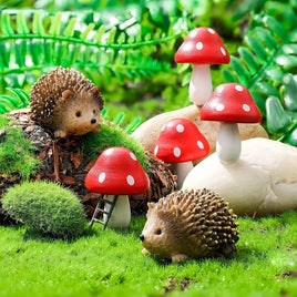 Hedgehog and Toadstools Mini Cake Decoration Set