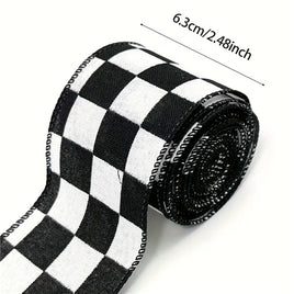 Awesome Black & White Checker Ribbon Roll