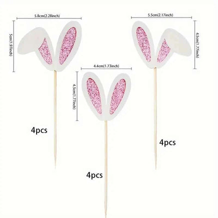 Easter Bunny Ears Cupcake Picks x12