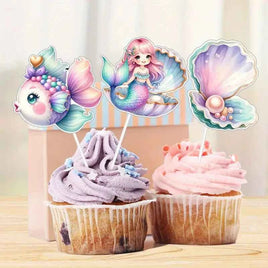 Whimsical Unicorn & Sea Creature Cupcake Picks x12