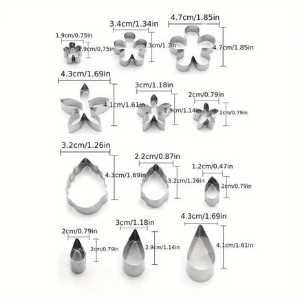 Mini Flower & Leaf Cutter Set - Stainless