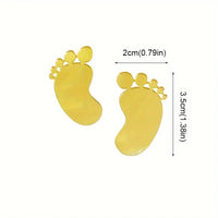 Baby Feet Cake Decorations - Gold Acrylic - 3 Pairs