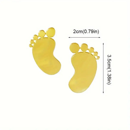 Baby Feet Cake Decorations - Gold Acrylic - 3 Pairs