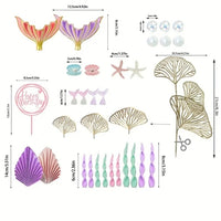 30 Piece Mermaid Cake Decorating Kit - Non Edible