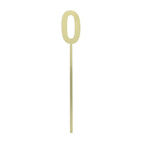 Number 0 Mirror Gold Cake Topper