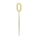 Number 0 Mirror Gold Cake Topper