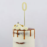 Number 0 Mirror Gold Cake Topper