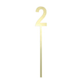 Number 2 Mirror Gold Cake Topper