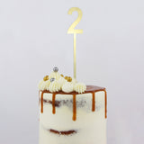 Number 2 Mirror Gold Cake Topper