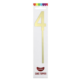 Number 4 Mirror Gold Cake Topper