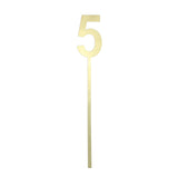 Number 5 Mirror Gold Cake Topper