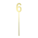 Number 6 Mirror Gold Cake Topper