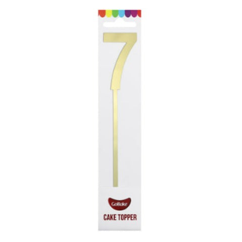 Number 7 Mirror Gold Cake Topper