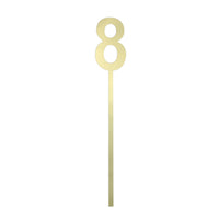 Number 8 Mirror Gold Cake Topper
