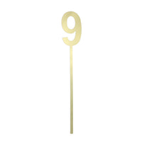 Number 9 Mirror Gold Cake Topper