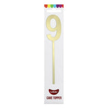 Number 9 Mirror Gold Cake Topper