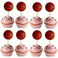 Basketball Cupcake Toppers x12