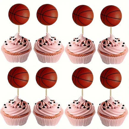 Basketball Cupcake Toppers x12