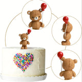 Mini Bear With Balloon Clay Cake Topper