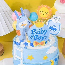 Baby Boy Card Cake Topper Set - 7 Piece