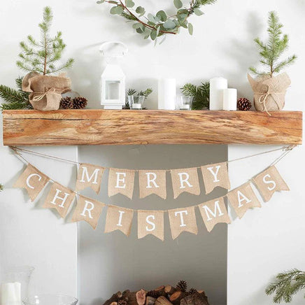 Merry Christmas Hesian Bunting