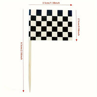 Race Winner Check Flag Cupcake Picks x12