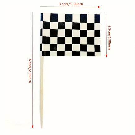 Race Winner Check Flag Cupcake Picks x12